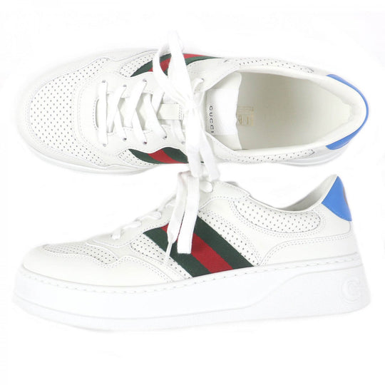 GUCCI Low cut sneakers 669698 Main: Leather white mens 10.5 Used Authentic