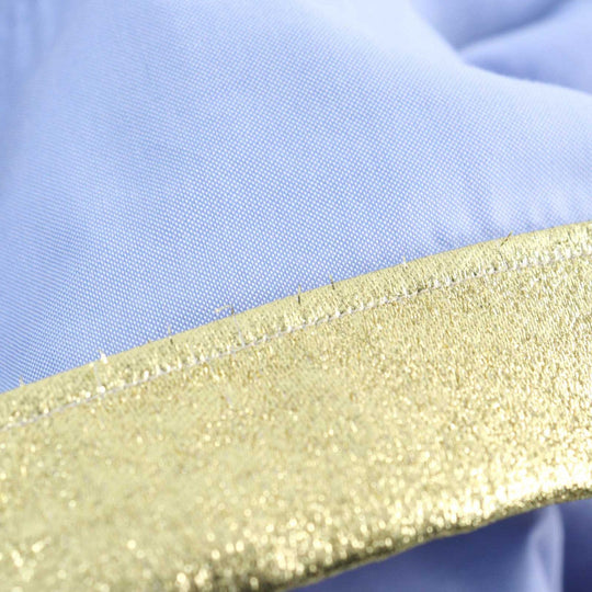 GUCCI Long sleeve shirt 521946 Outer material: 100% cotton, part: 53% rayon, part: 24% silk, part: 23% metal Blue gold mens 41|16 Used Authentic
