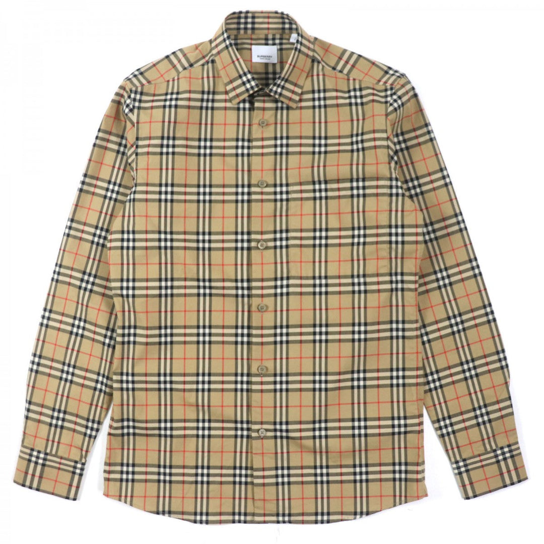 BURBERRY Long sleeve shirt 8070582 Main: 100% cotton Brown mens S Used Authentic