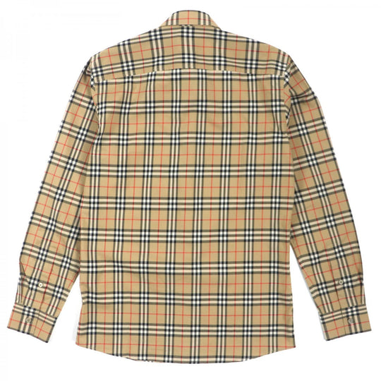 BURBERRY Long sleeve shirt 8070582 Main: 100% cotton Brown mens S Used Authentic