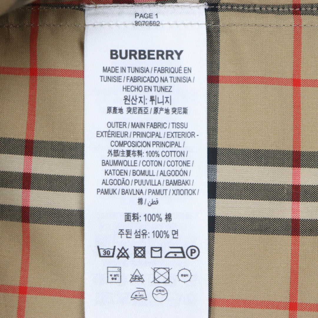 BURBERRY Long sleeve shirt 8070582 Main: 100% cotton Brown mens S Used Authentic