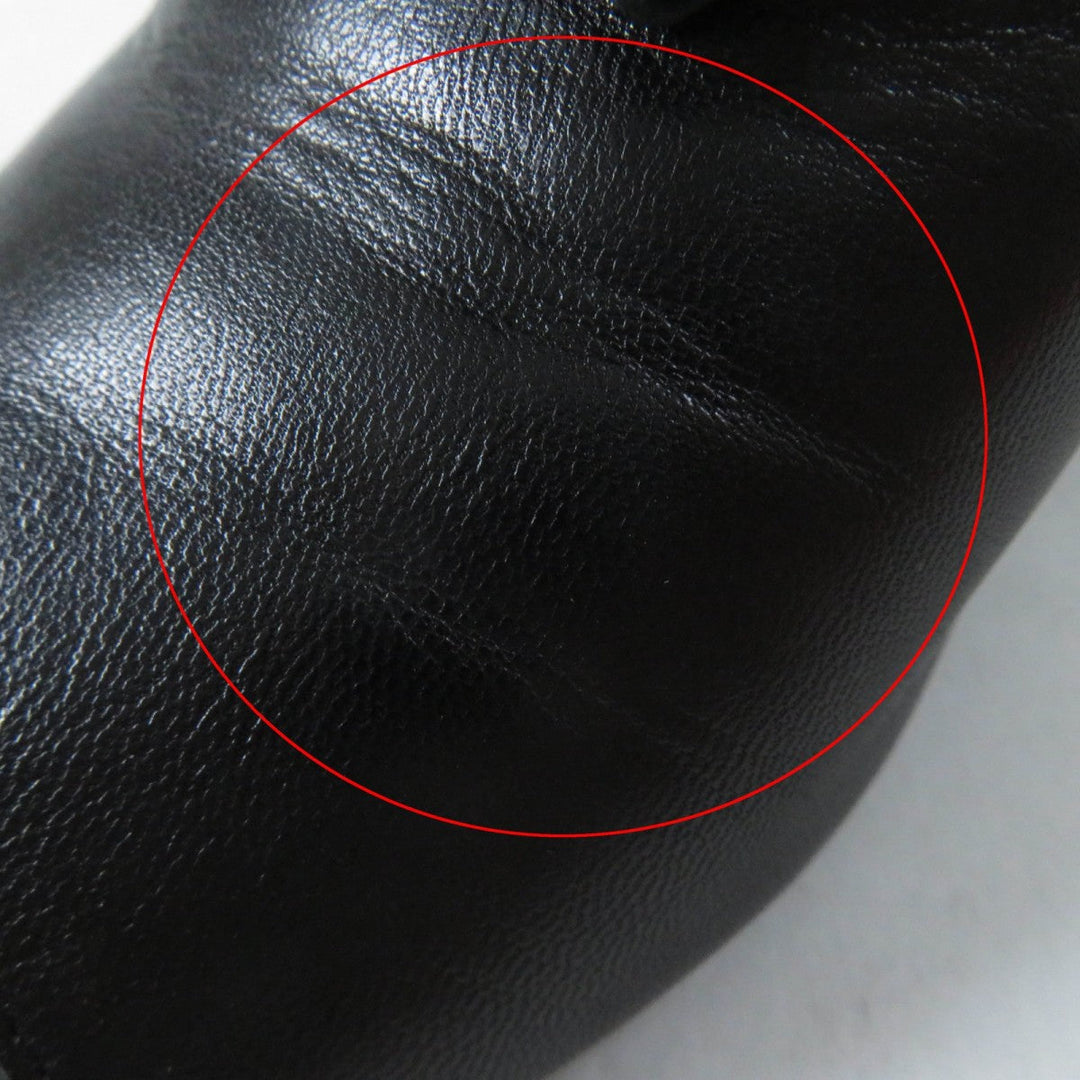 HERMES Sandals Main: Leather black candy Women 38 Used Authentic