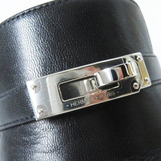 HERMES Sandals Main: Leather black candy Women 38 Used Authentic