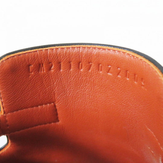 HERMES Sandals Main: Leather black candy Women 38 Used Authentic