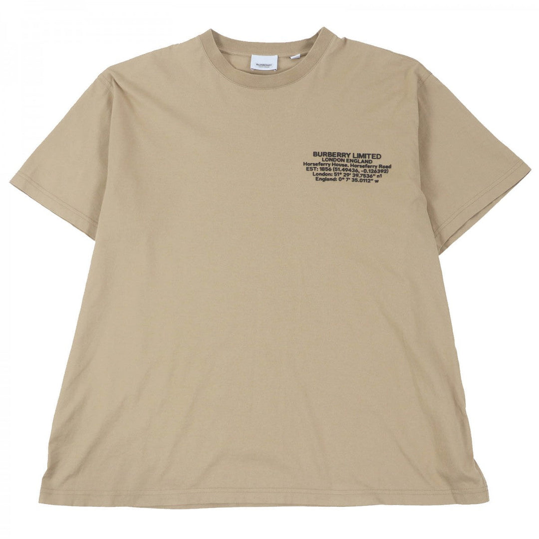 BURBERRY Short sleeve T-shirt 8043275 Main: 100% cotton beige mens M Used Authentic