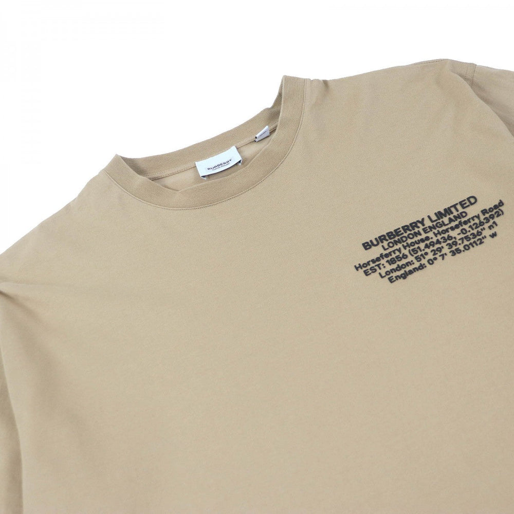 BURBERRY Short sleeve T-shirt 8043275 Main: 100% cotton beige mens M Used Authentic