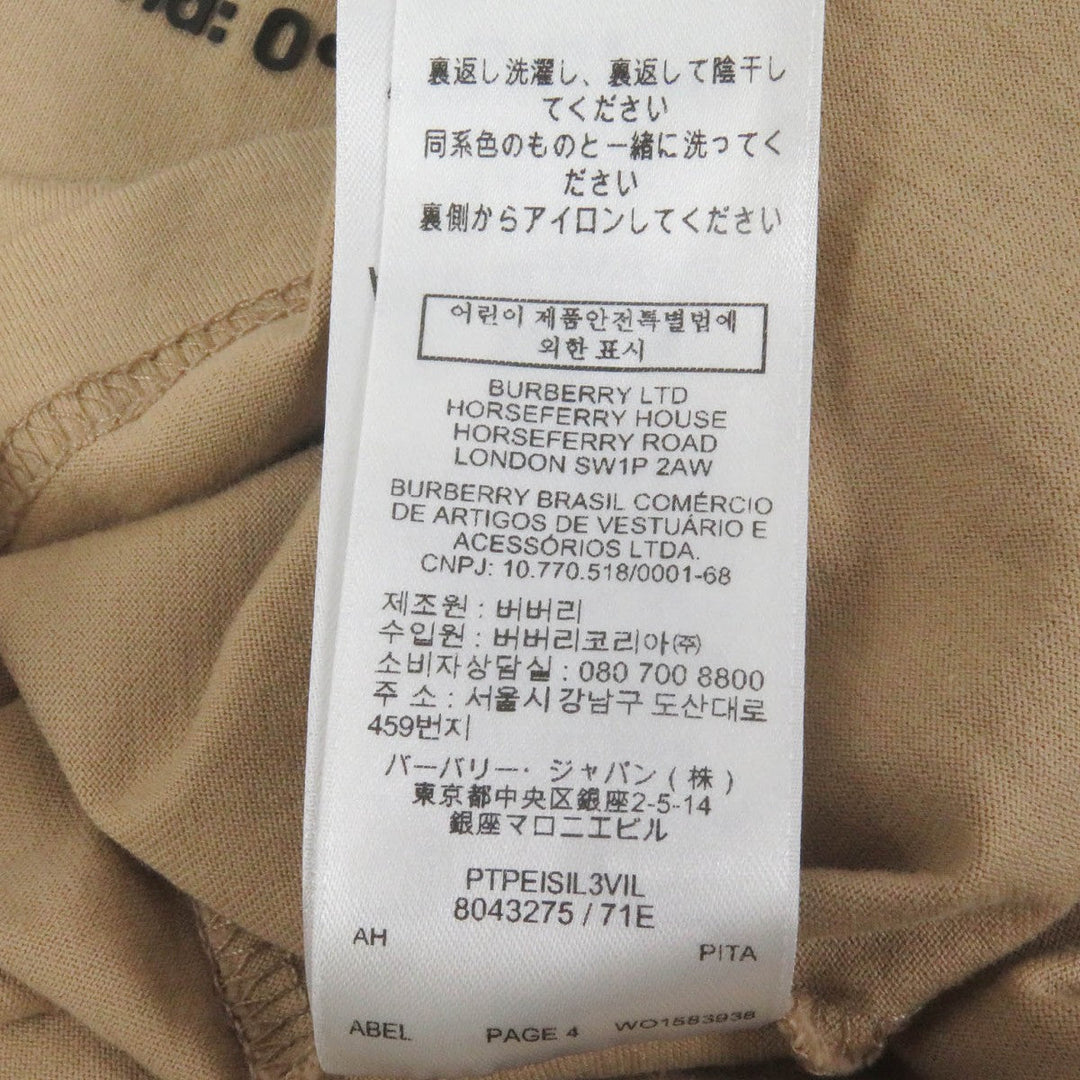 BURBERRY Short sleeve T-shirt 8043275 Main: 100% cotton beige mens M Used Authentic