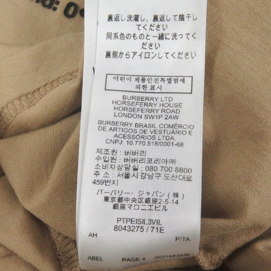 BURBERRY Short sleeve T-shirt 8043275 Main: 100% cotton beige mens M Used Authentic