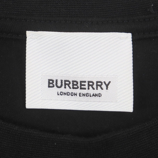 BURBERRY Short sleeve T-shirt 8036185 Main: 100% cotton, some parts: 97% cotton, some parts: 3% elastane black mens XS Used Authentic