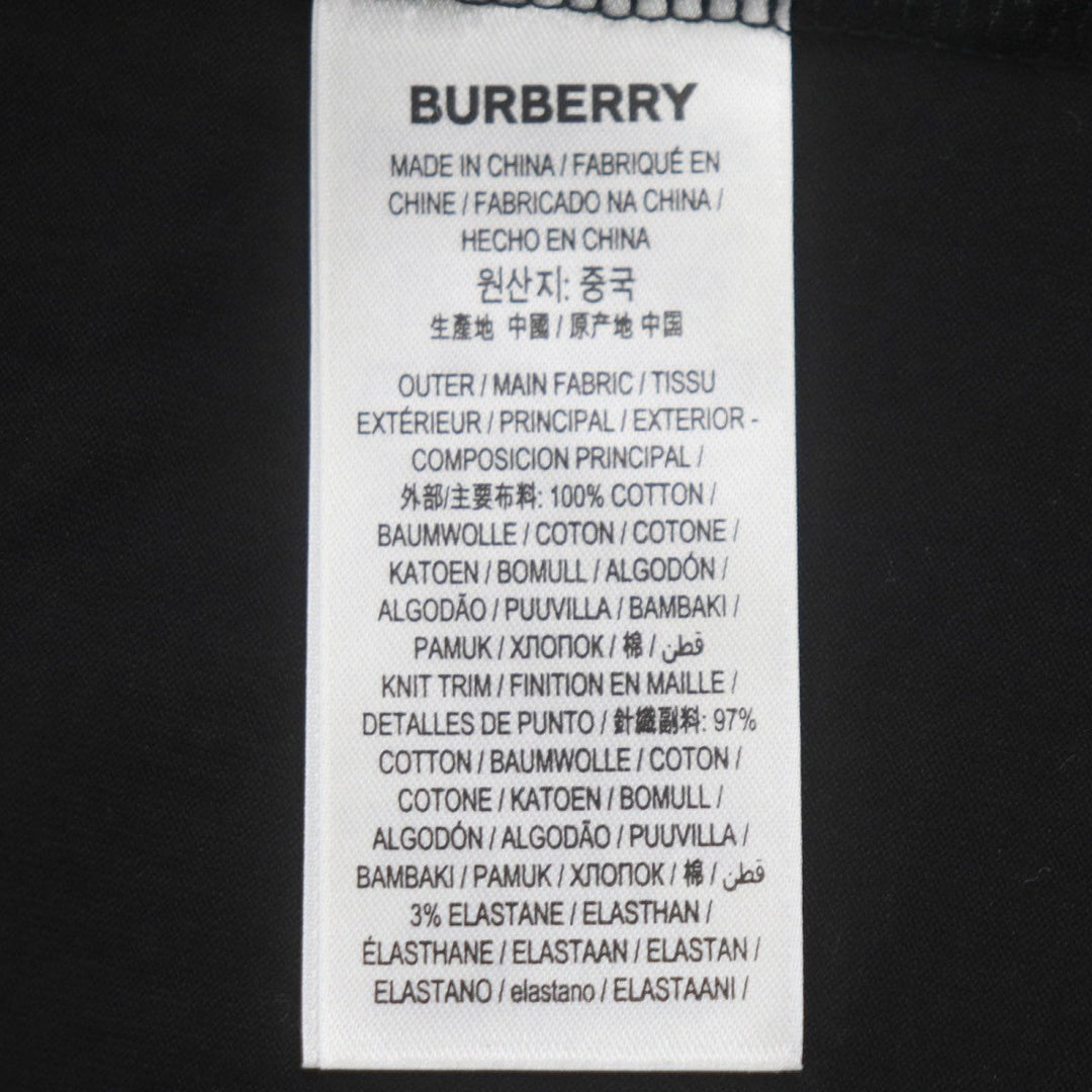BURBERRY Short sleeve T-shirt 8036185 Main: 100% cotton, some parts: 97% cotton, some parts: 3% elastane black mens XS Used Authentic