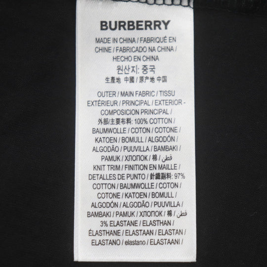 BURBERRY Short sleeve T-shirt 8036185 Main: 100% cotton, some parts: 97% cotton, some parts: 3% elastane black mens XS Used Authentic