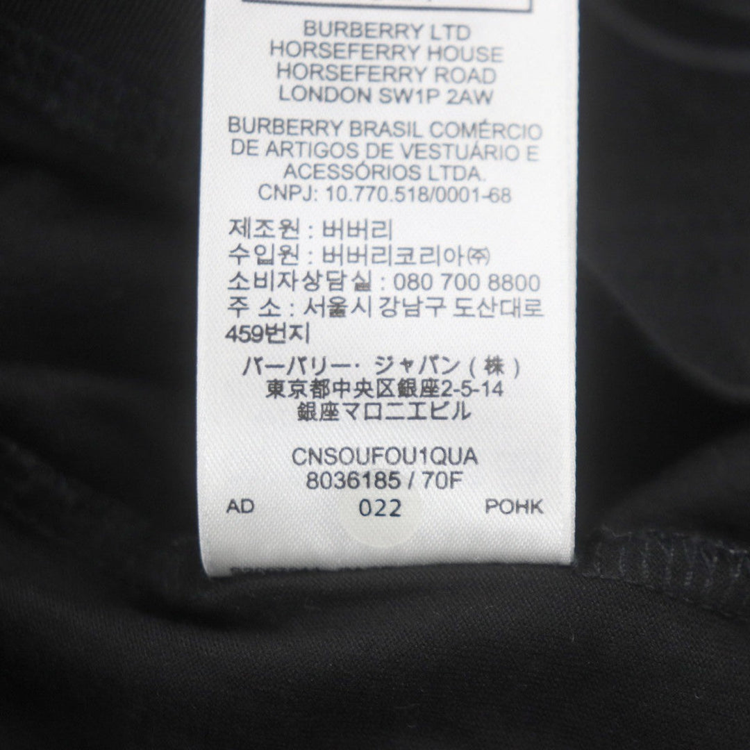 BURBERRY Short sleeve T-shirt 8036185 Main: 100% cotton, some parts: 97% cotton, some parts: 3% elastane black mens XS Used Authentic