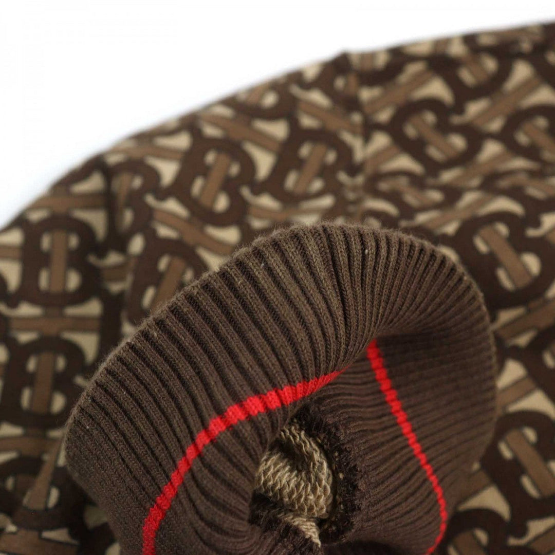 BURBERRY Hoodie 8018241 Main: 100% cotton, some: 96% cotton, some: 3% polyamide, some: 1% elastane Brown type All-over pattern mens M Used Authentic