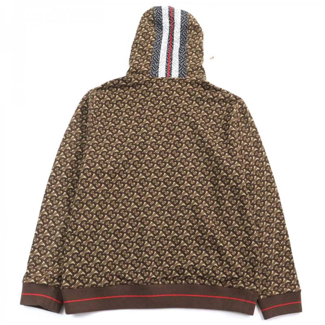 BURBERRY Hoodie 8018241 Main: 100% cotton, some: 96% cotton, some: 3% polyamide, some: 1% elastane Brown type All-over pattern mens M Used Authentic