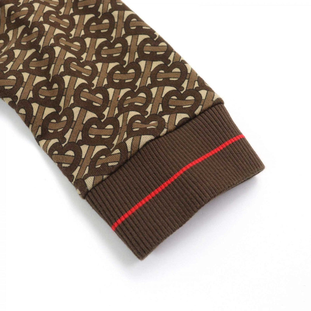 BURBERRY Hoodie 8018241 Main: 100% cotton, some: 96% cotton, some: 3% polyamide, some: 1% elastane Brown type All-over pattern mens M Used Authentic