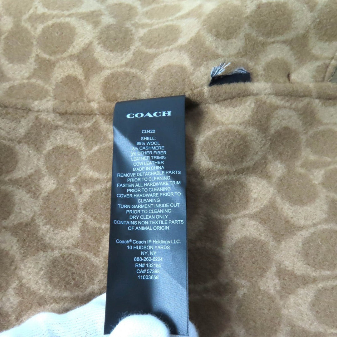 COACH poncho CU420 Main: 89% wool, Main: 8% cashmere, Main: 8% other, Part: cowhide Brown Double-faced wool cape Women XS Used Authentic