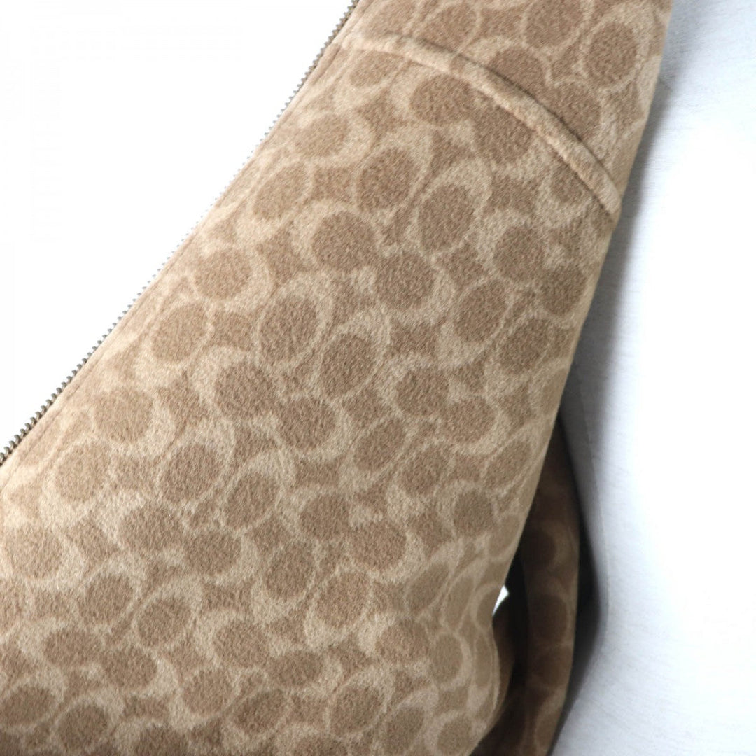 COACH poncho CU420 Main: 89% wool, Main: 8% cashmere, Main: 8% other, Part: cowhide Brown Double-faced wool cape Women XS Used Authentic