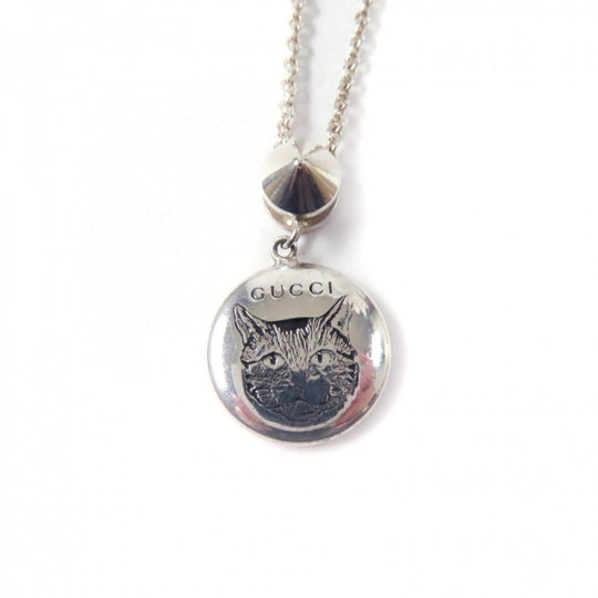 GUCCI Necklace 502170 Main: SV925, Part: Colored stones Silver light blue Blind for Love Necklace Women Used Authentic