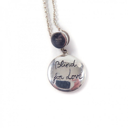 GUCCI Necklace 502170 Main: SV925, Part: Colored stones Silver light blue Blind for Love Necklace Women Used Authentic