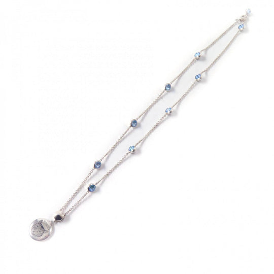 GUCCI Necklace 502170 Main: SV925, Part: Colored stones Silver light blue Blind for Love Necklace Women Used Authentic