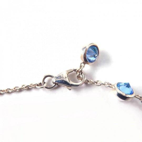 GUCCI Necklace 502170 Main: SV925, Part: Colored stones Silver light blue Blind for Love Necklace Women Used Authentic