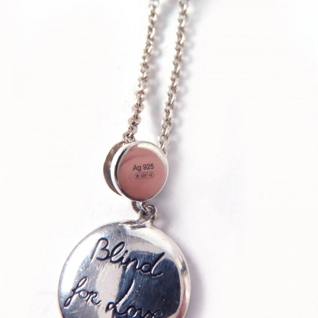 GUCCI Necklace 502170 Main: SV925, Part: Colored stones Silver light blue Blind for Love Necklace Women Used Authentic