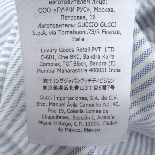 GUCCI Short sleeve shirt 663637 Main: 100% cotton, Part: 100% polyester blue mens 44 Used Authentic