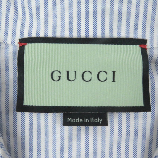 GUCCI Short sleeve shirt 663637 Main: 100% cotton, Part: 100% polyester blue mens 44 Used Authentic