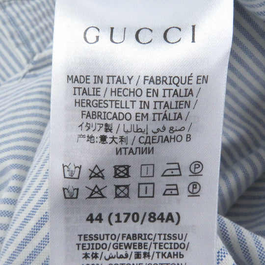 GUCCI Short sleeve shirt 663637 Main: 100% cotton, Part: 100% polyester blue mens 44 Used Authentic
