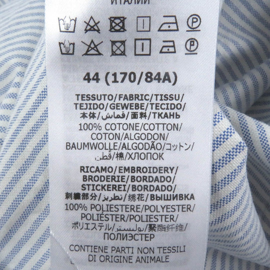 GUCCI Short sleeve shirt 663637 Main: 100% cotton, Part: 100% polyester blue mens 44 Used Authentic