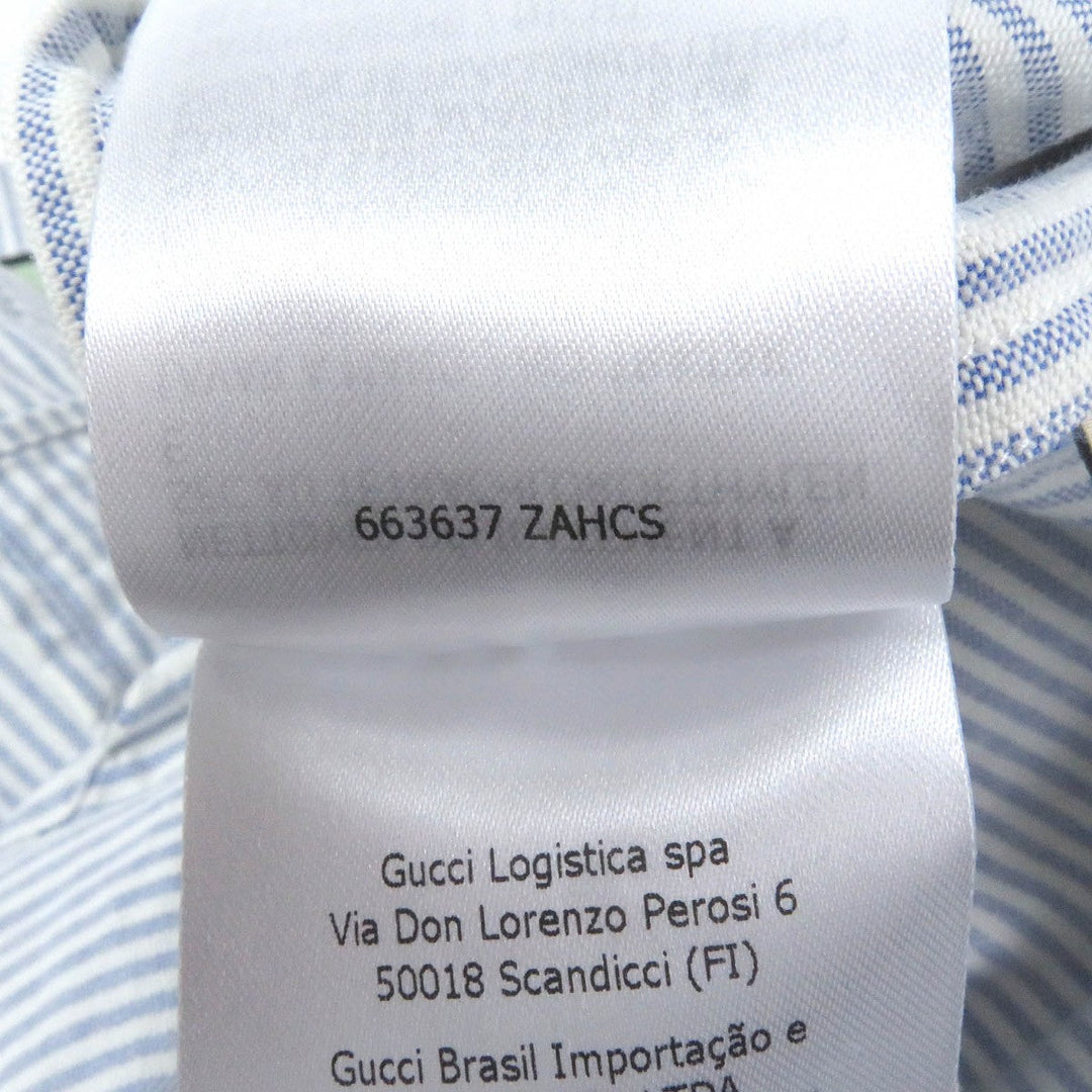 GUCCI Short sleeve shirt 663637 Main: 100% cotton, Part: 100% polyester blue mens 44 Used Authentic