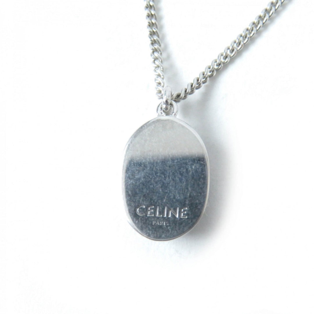 CELINE Necklace 461EH6SSO Main: SV925 , Part: Onyx black Bevel Cut Necklace/Onyx Rhodium Finish Sterling Silver Women Used Authentic