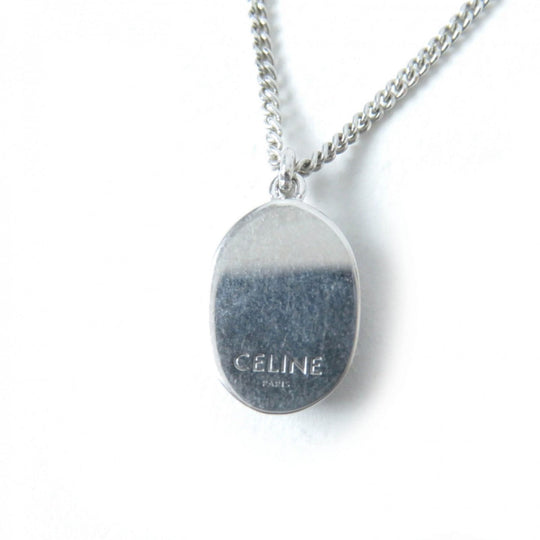 CELINE Necklace 461EH6SSO Main: SV925 , Part: Onyx black Bevel Cut Necklace/Onyx Rhodium Finish Sterling Silver Women Used Authentic