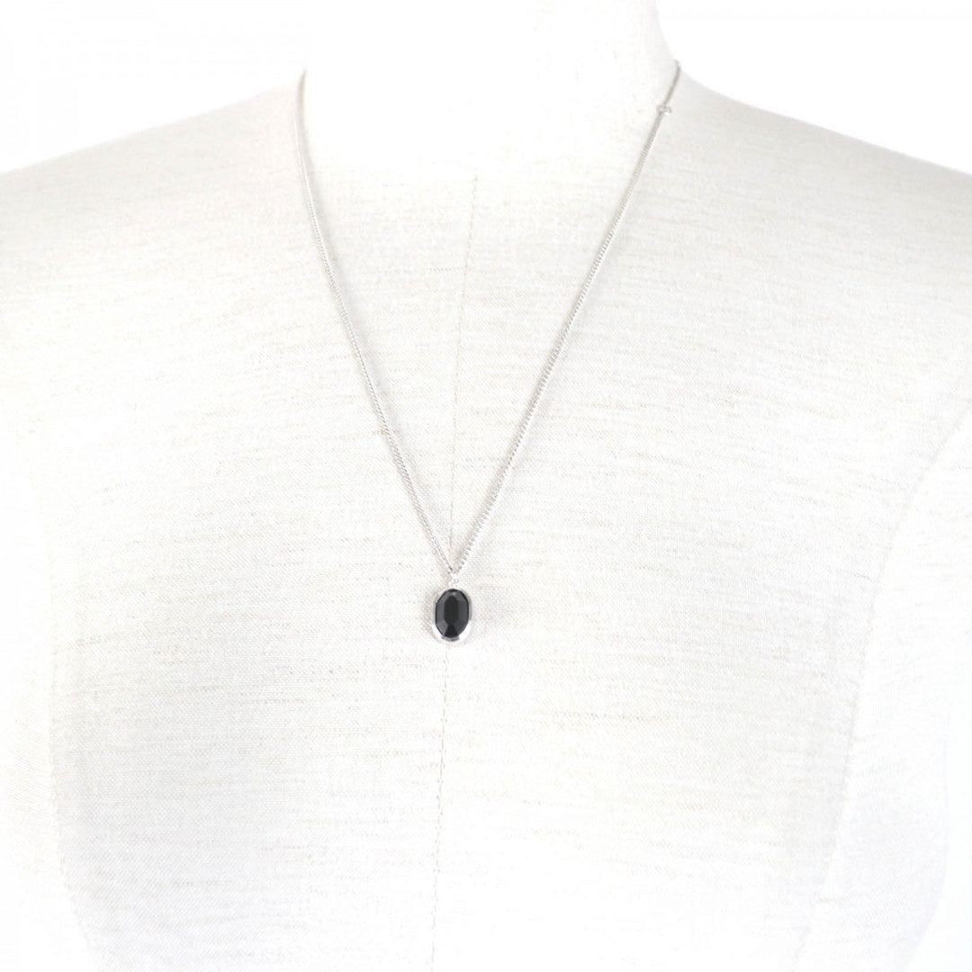 CELINE Necklace 461EH6SSO Main: SV925 , Part: Onyx black Bevel Cut Necklace/Onyx Rhodium Finish Sterling Silver Women Used Authentic