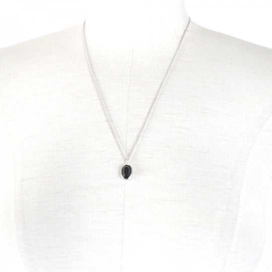 CELINE Necklace 461EH6SSO Main: SV925 , Part: Onyx black Bevel Cut Necklace/Onyx Rhodium Finish Sterling Silver Women Used Authentic