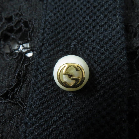 GUCCI Short sleeve polo shirt 434550 Main: 40% cotton, Main: 34% rayon, Main: 26% nylon, Part: 100% polyester black Women L Used Authentic