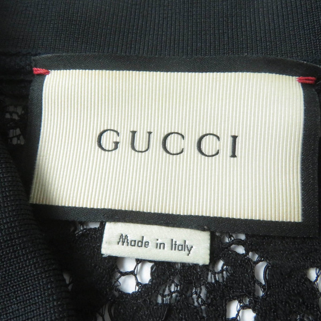 GUCCI Short sleeve polo shirt 434550 Main: 40% cotton, Main: 34% rayon, Main: 26% nylon, Part: 100% polyester black Women L Used Authentic