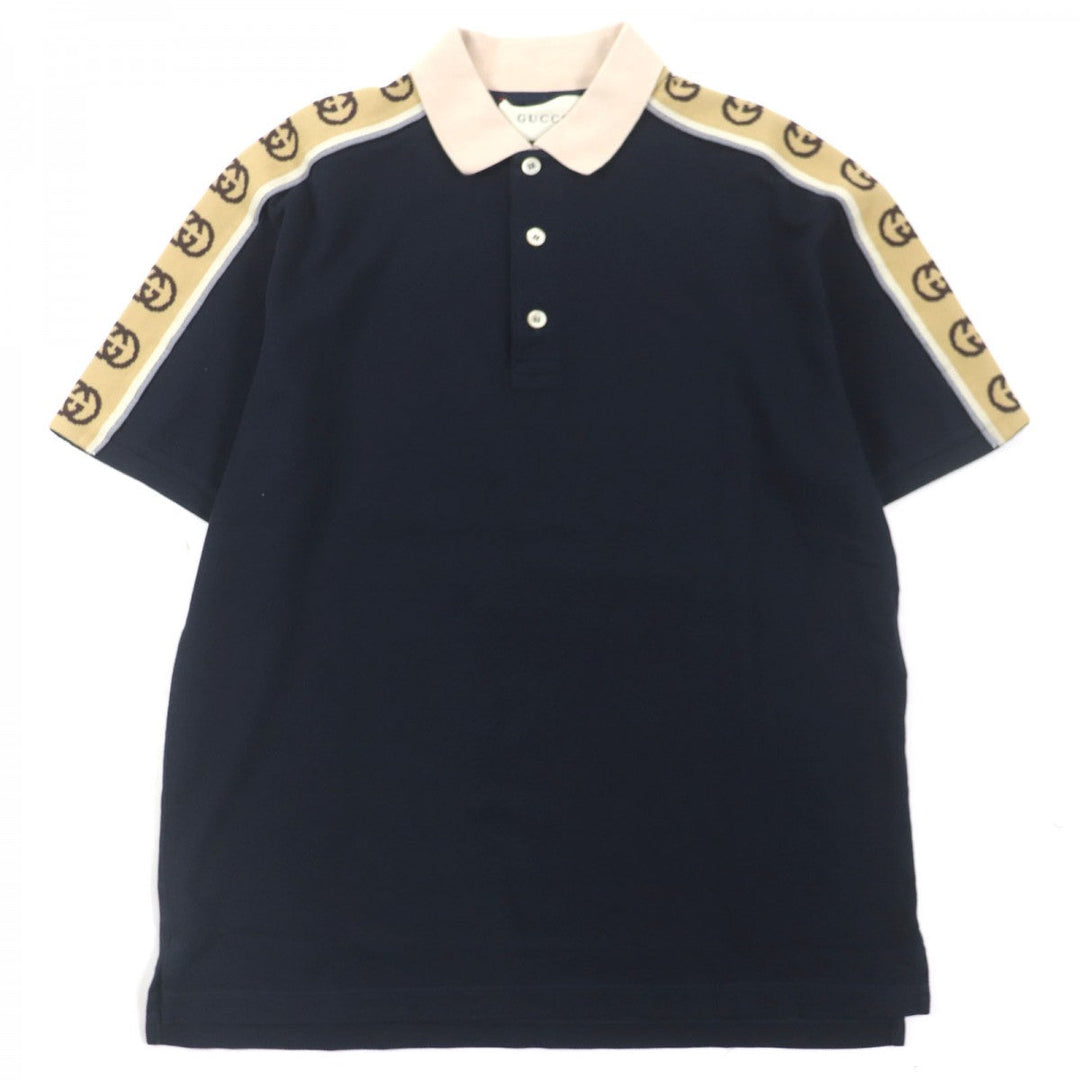 GUCCI Short sleeve polo shirt 598949 cotton Dark navy L