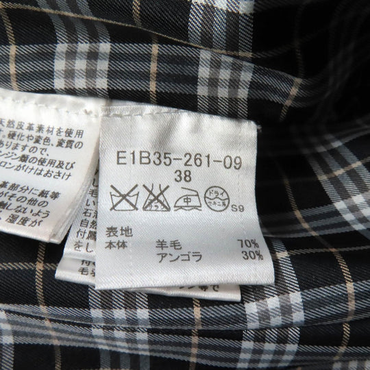 BURBERRY BLUE LABEL trench coat Outer material: 70% wool, Outer material: 30% angora, Fur: raccoon, Part: cowhide, Lining: 100% polyester black Women 38 Used Authentic