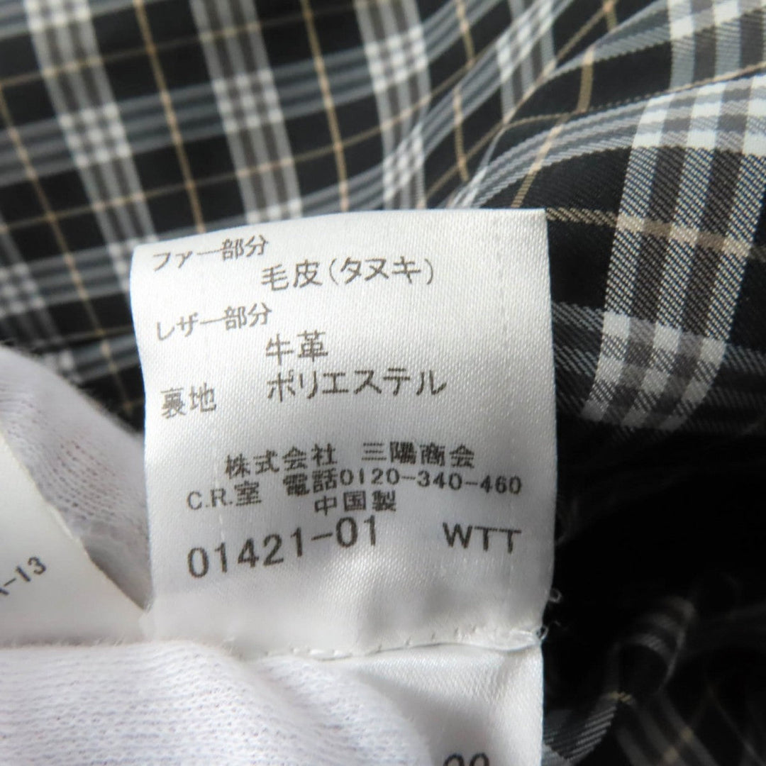 BURBERRY BLUE LABEL trench coat Outer material: 70% wool, Outer material: 30% angora, Fur: raccoon, Part: cowhide, Lining: 100% polyester black Women 38 Used Authentic