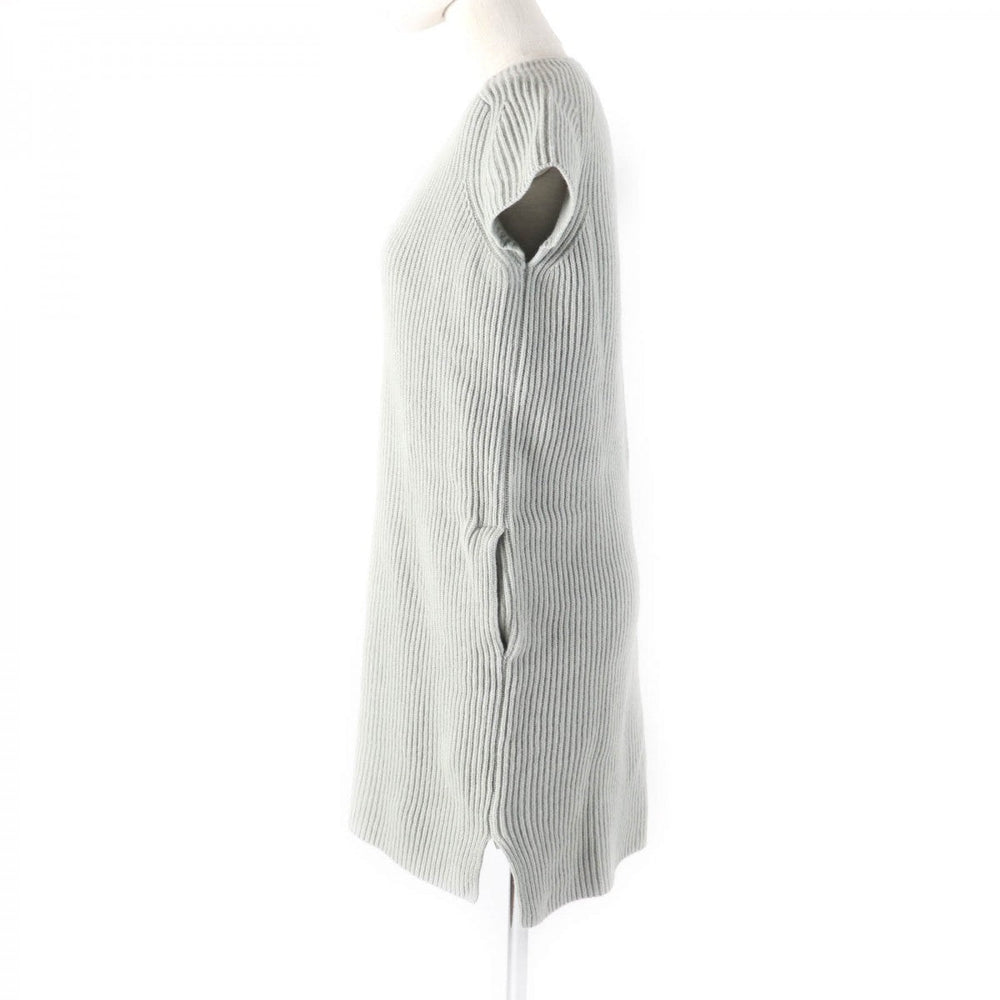 HERMES one piece Main: 80% wool, Main: 20% cashmere gray Women 36 Used Authentic
