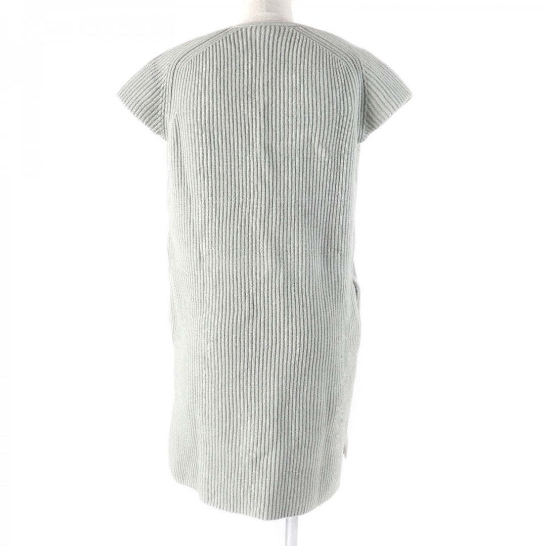 HERMES one piece Main: 80% wool, Main: 20% cashmere gray Women 36 Used Authentic
