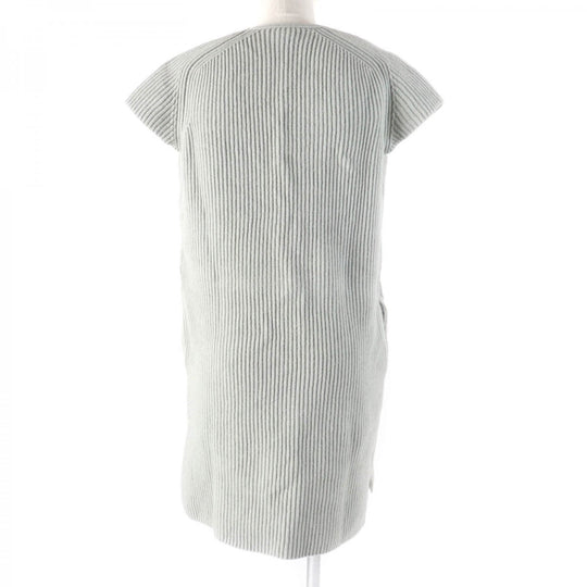 HERMES one piece Main: 80% wool, Main: 20% cashmere gray Women 36 Used Authentic