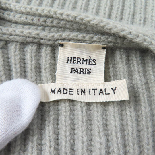 HERMES one piece Main: 80% wool, Main: 20% cashmere gray Women 36 Used Authentic