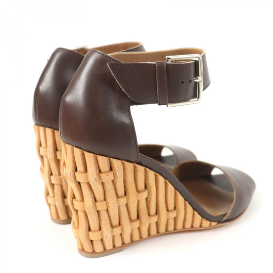 HERMES Sandals Main: Leather Dark brown Women 36.5 Used Authentic