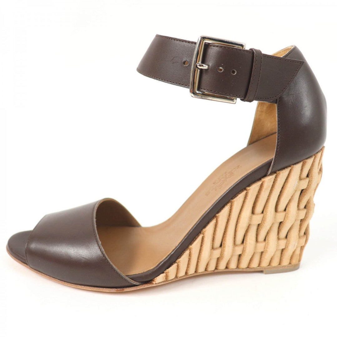 HERMES Sandals Main: Leather Dark brown Women 36.5 Used Authentic