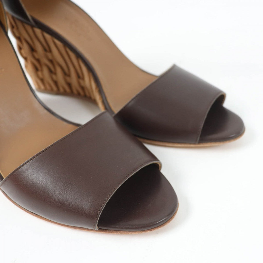 HERMES Sandals Main: Leather Dark brown Women 36.5 Used Authentic