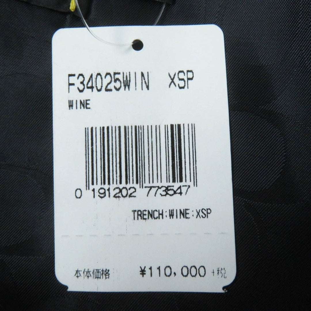 COACH trench coat F34025 Outer material: 68% cotton, Outer material: 32% polyester, Lining: 100% polyester, Leather part: cowhide wine-red Women XS Used Authentic