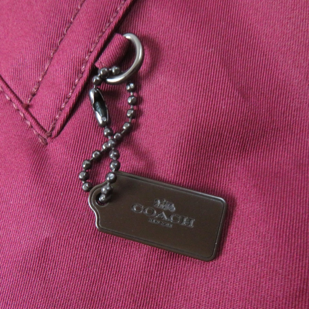 COACH trench coat F34025 Outer material: 68% cotton, Outer material: 32% polyester, Lining: 100% polyester, Leather part: cowhide wine-red Women XS Used Authentic