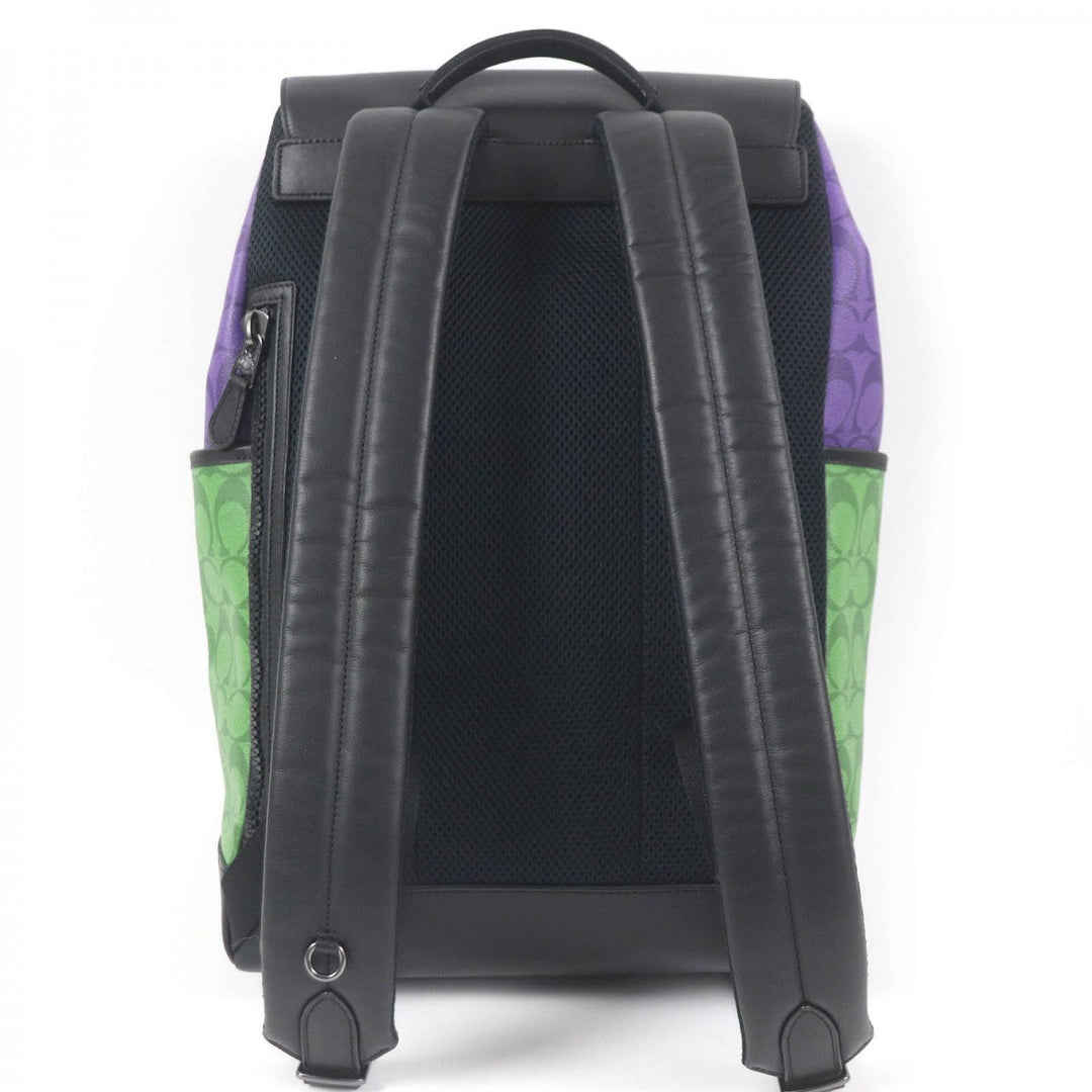 COACH Backpack C9837 Main: Leather multicolor Track Backpack In Blocked Signature Canvas mens Used Authentic